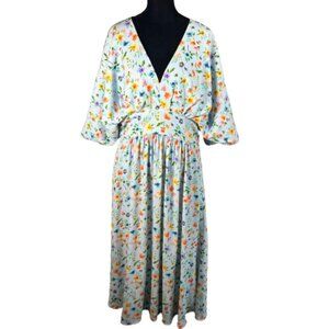 Alexia Admor Womens Floral Midi Dress Size 10 Garden Butterflies Cottagecore